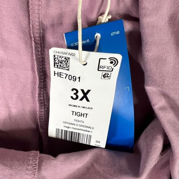 Adidas Originals Tight Leggings Magic Mauve Purple High Rise NWT Plus 3X - Picture 5 of 5